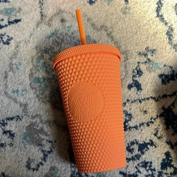 Starbucks Thailand Exclusive Peach Orange Studded Tumbler 16oz - Picture 1 of 10